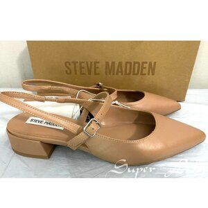 NEW Steve Madden Women's Christy Leather Slingback Casual Flats